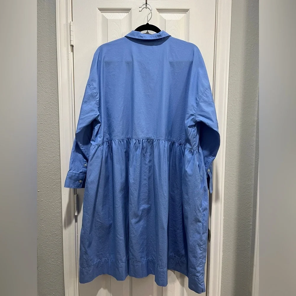 Everlane The Field Dress Oversized Shirt Dress Blue - Picture 5 of 10